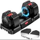 Fit Sir Adjustable Dumbbell Set 55lbs (Single), 15~55lb Hand Weight Change with Anti-Slip Handle for Men Women Home Gym Body Workout Exercise Fitness Strength Training (Black