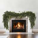 6 FT Artificial ceda Garlands, Real Touch Winter Cedar Pine Garland,Artificial Green Faux Cedar Pine Garland for Fireplace Mantle Fireplace Indoor Outdoor Holiday Party Home Decoration (1, 6FT)