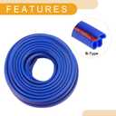 1 Pcs 49.21ft 15000mm Universal Car Door Edge Protective Sealing Strip - Car B-Type Door Scratch Protection Guards Anti-Scratch Collision - TPE Blue