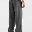 Men's Cotton Yoga Casual Sweatpants with Pockets Open Bottom Athletic Lounge Pants for Workout Gym Running (Gray)
