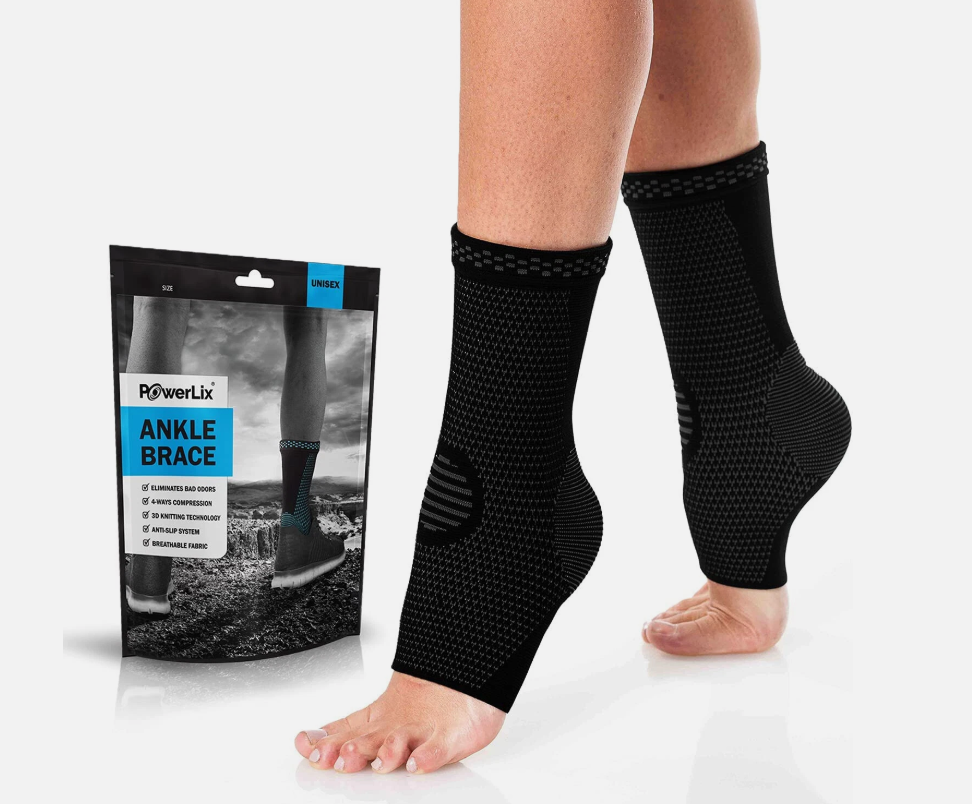 POWERLIX Legs Orthopedic Brace Compression Support Sleeve (Pair) for Swelling, Sprain, Plantar Fasciitis, Arthritis, Tendinitis, Size XL