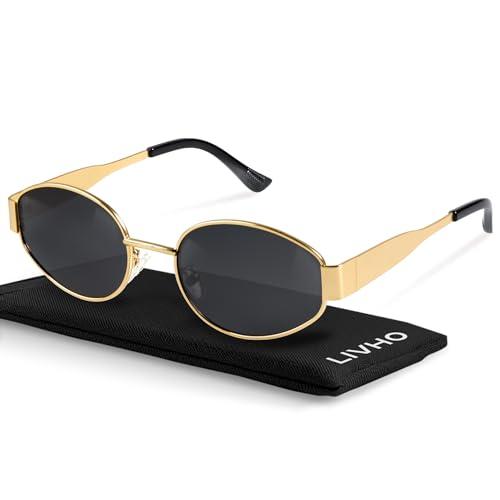 livho 2025 Trendy Oval Sunglasses - Stylish Polarized Shades for Everyday - Retro Metal Frames