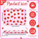 3 x RattanView 3 Pcs Strawberry Trays Strawberry Birthday Party Decoration Plastic Serving Trays pink Platter Pink Reusable Plates 13 x 10 Inch Berry Sweet One Birthday Party Supplies