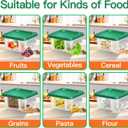 6 pcs 2qt Food Storage Containers with Lid, Square Clear Commercial Storage Containers with Handle and Scale for Food Storage in Home Kitchen & Dining (Green)