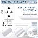 Colingmill 3 Set Accent Wall Molding Kit Premade Wainscoting Panels Wall Molding Peel and Stick Panel White Pre Cut Trim for Walls Picture Frame Molding for Home Decoration(16 x 24 Inch)