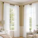 MIULEE White Sheer Curtains 84 Inches Long, 4 Panels Set, Light Filtering Rod Pocket Voile Drapes for Living Room and Bedroom, Airy Soft Fabric Window Treatments, 54 x 84 Inches
