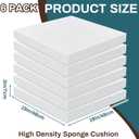 Frienda 6 Pack 3 x 19 x 19 High Density Foam Cushion 2.2 Density, 50 Ild