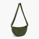 Nylon Crescent Crossbody Bag for Women Purses Trendy Men,Small Travel Sling Bag Hobo XL, Corduroy Green