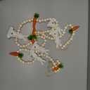 Easter Garland Bunny Carrot Beaded Felt Garland for Mantle Tree Decors Tiered Tray Decorations, 23.6 inch