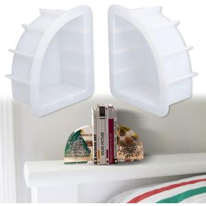 Large Bookends Resin Mold, 1 Pair Sector Silicone Geode Book Organizer, DIY Crystal Epoxy Mold for Books, Desktop Organizer, Office Home Decoration, Gift