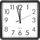 PATIKIL 13x12 Inch Wall Clock, Quartz Battery Operated Silent Non-Ticking Rectangle Wall Clocks for Office Bedroom Decorative, Black