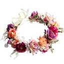 Floral Crown Flower Crown Rose Flower Headband Floral Headpiece Halo Boho Maternity Photo Props Wedding Party Prom
