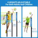 20FT Outdoor Volleyball Net Set System for Backyard Beach with Anti-Sagging Net, Iron Adjustable Height Poles, Soft PU Volleyball and Pump, Carry Bag - Instant Set Up & Durable