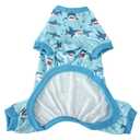 Mycutepaws Dog Pajamas, Soft Stretchy Pet Pajamas for Small Medium Dogs - Cute Dog Pajama Onesie with Shark Print, Breathable & Stretchable Dog Pjs for Summer (Blue, M)
