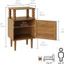 Veegle Nightstand,Modern Bedside Table with Storage Drawer and Open Wood Shelf, for Bedroom and Small Spaces,Night Stand with Solid Wood Legs (Walnut Brown)