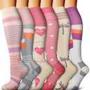 Bluemaple 6 Pack Copper Compression Socks for Women and Men Circulation-Best Support for Medical, Running, Nursing, Athletic