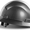 LANON Full Brim Hard Hat, OSHA Construction Work Approved, Premium Charcoal Gray Design, FRP Safety Helmet with 4 Point Adjustable Ratchet Suspension, Class C (Standard)