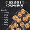 Checkered Chef Cooling Rack for Cooking and Baking - 10" x 15" Set of 2 Stainless Steel, Oven Safe Grid Wire Cookie Cooling Racks