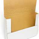50 Pack, Wonfer Letter Size Corrugated Mailer, 11 1/8 x 8 5/8 x 2'', Easy-Fold Shipping Box, White,Height Adjustable,Literature mailer,Comic book mailer (11.125x8.625x2")