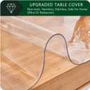 26x48 inch Rectangle Crystal PVC Table Cover - Protector, Waterproof, Clear Plastic Desk Pad for Dining, Coffee Table, Non-slip, Pet Feeding, Hard Floor, Chair Mat, Heat Resistant Vinyl Tablecloth