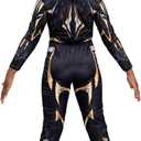 Marvel Black Panther Official Youth Halloween Costume - Premium Quality Padded Jumpsuit with Plastic Mask (Black, L)