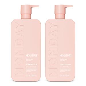 MONDAY HAIRCARE Moisture Shampoo + Conditioner Bathroom Set (2 Count) 27 oz Each for Dry, Coarse, Stressed, Frizzy Hair, Made with Coconut Oil, Rice Protein, Shea Butter and Vitamin E