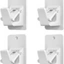 Universal Curtain Rod Holders, No Drill Curtain Rod Brackets, Self Adhesive Curtain Rod Brackets Up to 30 LB, Nail Free Curtain Rod Hooks for Bathroom, Bedroom, Livingroom, Kitchen (8PC, White)