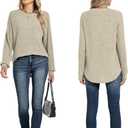 Motarto Lightweight Sweaters for Women Tunic Ribbed Tops Pull Over Casual Long Sleeve Shirts Plus Size Top for Daily Wear (Large, Khaki)
