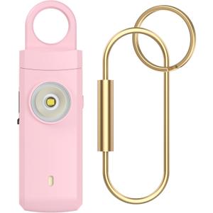 Personal Alarms for Women, College Dorm Room Essentials for Girls | 130dB Siren, Rechargeable, Low Battery Alert, Flashlight, Safety Keychain Gifts for Women, College, Girls, Elders, Kids, Pink