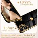 2 x Dretal for Nothing CMF Phone 2 Pro Case with 2X Screen Protector, Girl Women Cute Girly Love-Heart Luxury Gold Soft Cover Camera Protection Bumper Silicone Shockproof Case for CMF Phone 2 Pro (Black)