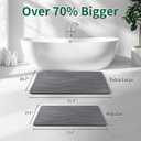 XMarrat Large Stone Bath Mat, 31.5'' x 19.7'' Super Absorbent Diatomaceous Earth Bath Mat Large, Quick Drying Non-Slip Diatomite Stone Bath Mats for Bathroom, Easy to Clean (Dark Gray)