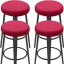 uxcell 2 Pcs Velvet Bar Stool Covers, 14-18 Inch Round Bar Stool Cover with Elastic Band Stretch Chair Seat Cover for Round Stool ChairChoose Larger Size, Red