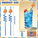 24 Pcs Theme Party Straws Cute Decorative Drinking Straws for Summer Pool Hawaiian Tropical Birthday Bridal Shower, Baby Shower, Wedding Party Game Night Cocktail Supplies(Cookie,Brown), one size