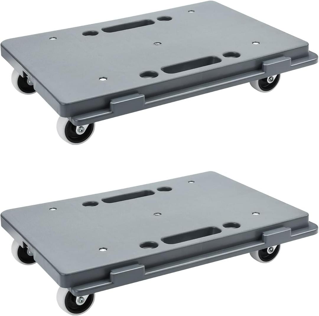 Nellyke Furniture Dolly, 2 Pack Small Flat Moving Dolly, Furniture Movers with 4 Wheels, 500Lbs Capacity, Connectable and Portable Dollies for Heavy Appliance, Gray