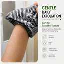 2 x Exfoliating Washcloth for Body, Long Exfoliating Shower Towel & Back Scrubber, Gentle Body Scrub Cloth for Daily Exfoliation, Quick Dry Open-Weave Shower Cloth, Black