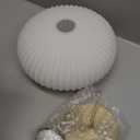 KCO Lighting Mid Century Modern Large Semi Flush Mount Ceiling Light Fixture White and Gold Living Room Flush Mount Ceiling Light Vintage Milk Glass Globe Close to Ceiling Light