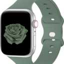 Bandiction Compatible with Apple Watch Series 3 38mm Series 5 40mm iWatch Bands 38mm 40mm 41mm, Soft Silicone Sport Replacement Strap Compatible for iWatch SE 3 Series 11 10 9 8 7 6 5 4 3 2 1 Ultra 3 (Pine Green)