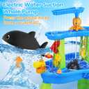 2026 Water Table for Toddlers 1-3 3-5 with Pump, 3-Tier Outdoor Sand Water Play Table Toys for Kids Ages 4-8 Outside Activity Sensory Summer Beach Pool Backyard Splash Toys for Boys Girls Gifts Blue