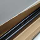 Heavy Duty Non- Adjustable 144In/12Ft Curtain Rods for Windows, Matte Black