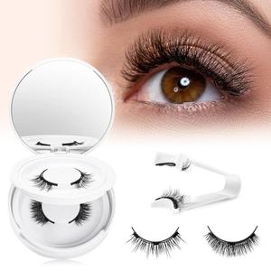 FADLASH Magnetic Eyelashes Natural Look 2 Pairs Fluffy False Eyelashes Reusable Magnetic Lashes Kit with Applicator No Glue Needed Easy to Wear and Remove