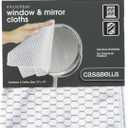 Casabella Lint-Free Microfiber Glass and Mirror Cleaning Cloths, White/Black (Set of 2)