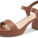 DREAM PAIRS Women's Platform Heels Block Chunky Open Toe Ankle Strap Heel Fashion Wedding Party Dress Sandals Shoes, 6