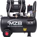 MZB 6.4 Gallon Ultra Quiet Air Compressor 110V/60Hz 7.41CFM 1.5HP, MAX 115PSI Steel Tanks Oil-Free 70dB Noise Level Air Compressor with Wheels for Spray Painting, Auto Repair, Carpentry Decoration