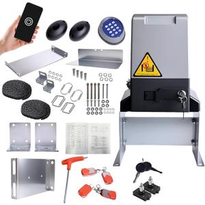 Sliding Gate Opener, 4400lbs Automatic Sliding gate Opener with 4 Remote Control & App Control, 750W Electronic Gate Motor for up to 40ft Sliding Gate with Wireless Keyboard