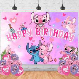 Pink Angel Birthday Party Supplies Backdrop 5x3 Cute Pink Angel Happy Birthday Background Photography Angel Party Decorations Banner Photo Booth Props