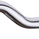 8 Inch Polished Chrome S Shaped Curved Shower Arm, Stainless Steel Gooseneck Shower Head Pipe, Wall Mounted Rain Angled Shower Neck with Flange