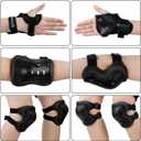 BOSONER Kids/Youth Knee Pad Elbow Pads Guards Protective Gear Set for Roller Skates Cycling BMX Bike Skateboard Inline Skatings Scooter Riding Sports (Black, Small (3-8 Years))