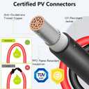 Solar Cable Extension 10Ft 10AWG, Solar Wire with Tool-Free Solar Connectors, Waterproof Solar Panel Extension Cable 6mm, PV Cable 10Gauge for Home Boat RV Solar Panels(10ft)