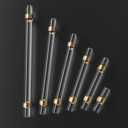 2 inch Cabinet Handles Kitchen Cabinets Drawer 6 Pack, Champagne Bronze T Knobs Crystal Pulls Solid Base Closet Dresser Drawers Hardware Handles Bathroom Bedroom Pull Single Hole Glass Clear Knob
