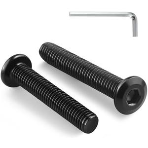 BNUOK M6-1.0 x 45mm Flat Head Hex Socket Cap Screws Bolts 20Pcs, M6 Bolt 304 Stainless Steel Black Zinc Plated, Full Thread, with Hex Spanner